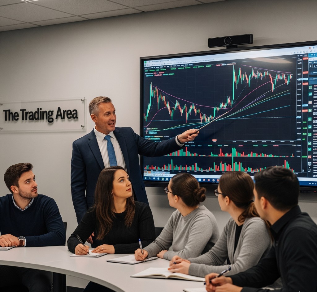 Trading instructor explaining